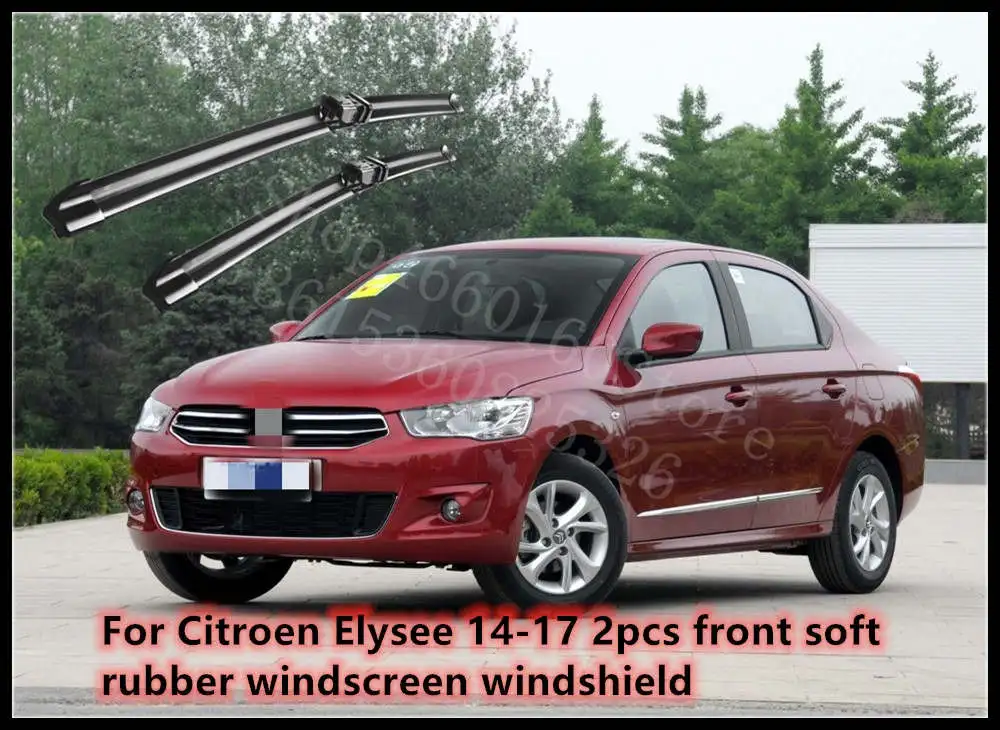 Puou для Citroen Elysee 14-17 2 шт передние мягкие резиновые щетки стеклоочистителя ветрового стекла