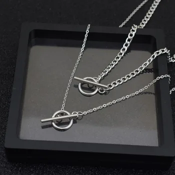 

Stainless Steel OT Link Chain Unisex Double Layered Long Necklace Hiphop/Rock Jewelry Collier Birthday Gift Drop Shipping