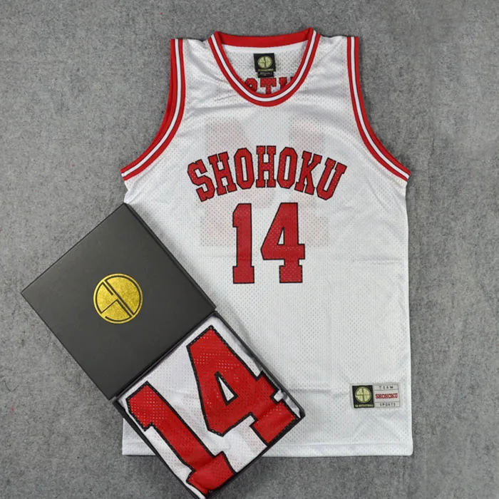 Белый Dunk Shohoku средней школы № 14 Мицуи Хисаси Косплэй топ, жилет SD баскетбольная майка Джерси - Цвет: Белый