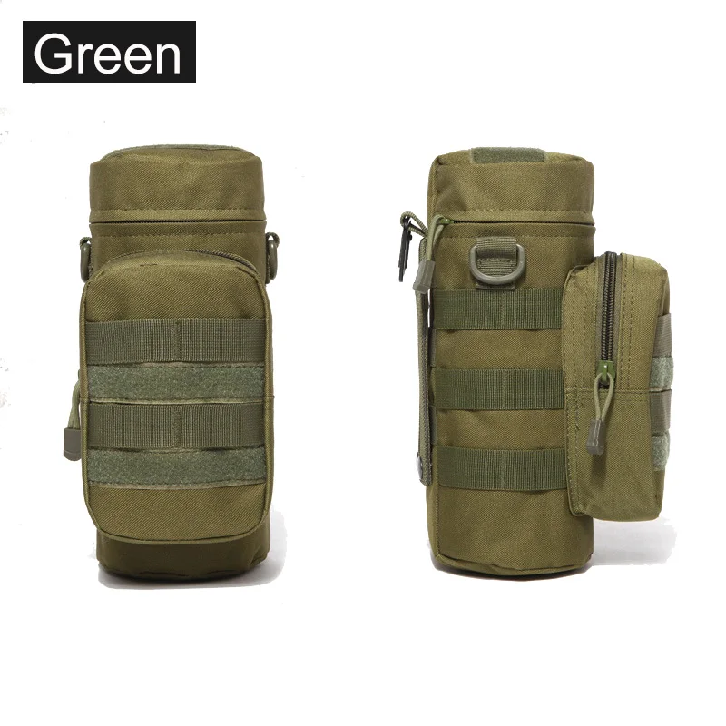 

Molle Nylon Water Kettle Bag Attach Zipper Pouch Shoulder Bag Insulation Bottle for Travel Camping Climbing Bags Outdoor Gears