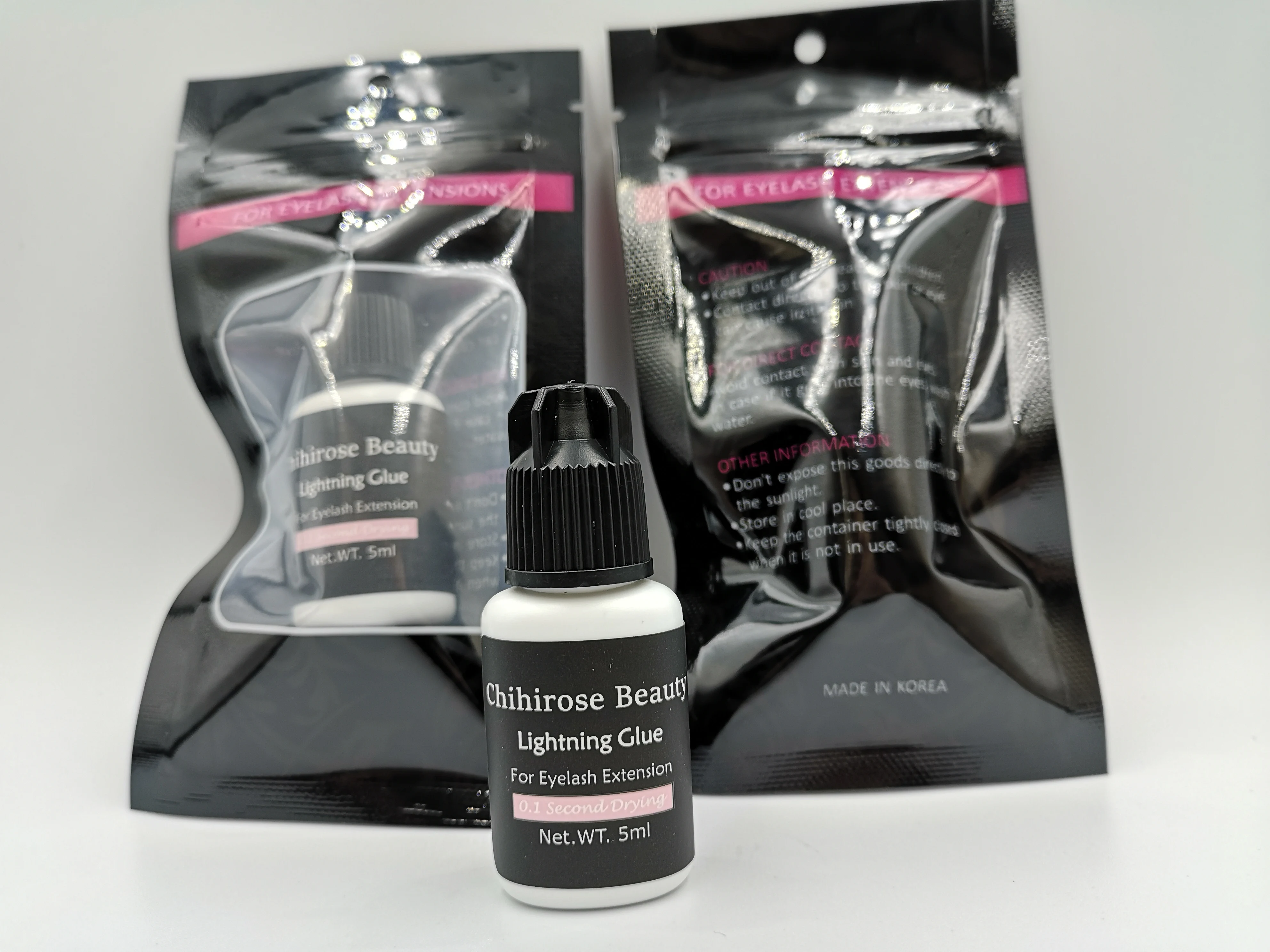 Chihirose beauty быстросохнущий клей 0 1 сек индивидуальный для наращивания Eyelashe lightning 5 г