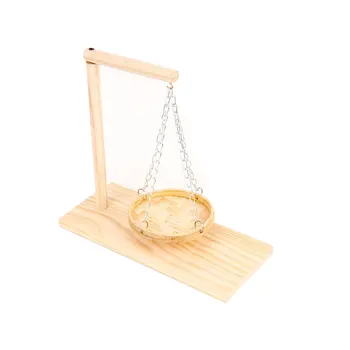 

1Pc Parrot Toy Educational Practical Funny Durable Wood Hanging Basket Parrot Playground Swing Stand Bird Nest Stand for Home Zo