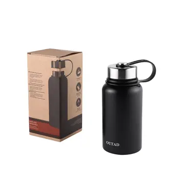 

OUTAD Durable Skidproof Lightweight 610mL Double Vacuum Insulation Wall Stainless Steel Material Large Mouth Vacuum Bottle