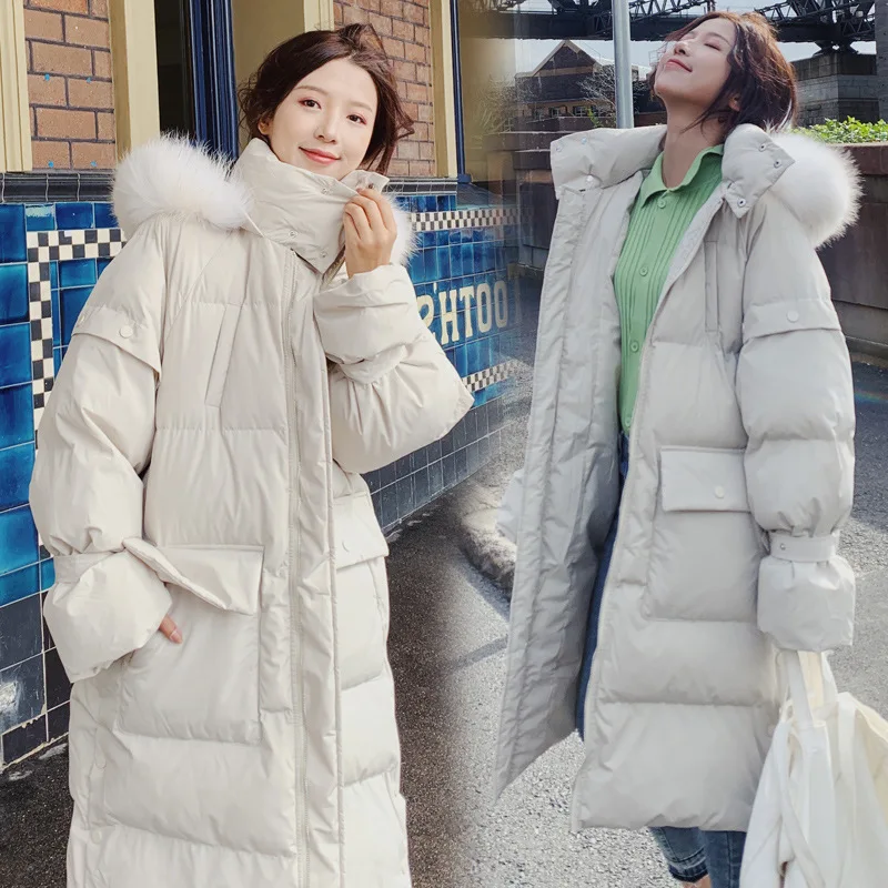 

Photo Shoot 2019 Winter New Style Korean-style Loose-Fit down Jacket Cotton-padded Clothes Mid-length Cotton-padded Clothes Fur