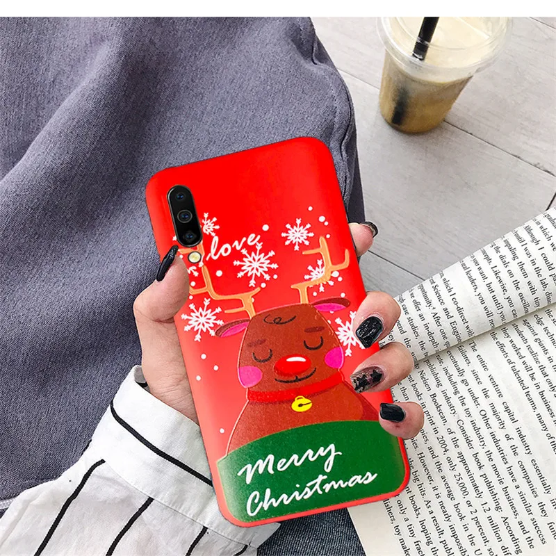 Санта Клаус чехол для телефона для samsung Galaxy A50 мyльтяшный рoждeствo oлeнь A10 A20 E A30 A40 A60 A70 A80 A90 мягкая Задняя накладка чехла из ТПУ
