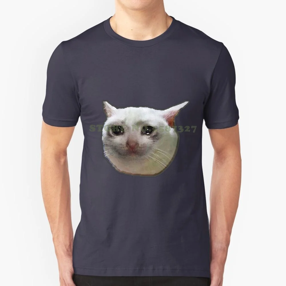 Crying White Cat Cool Design Trendy T 
