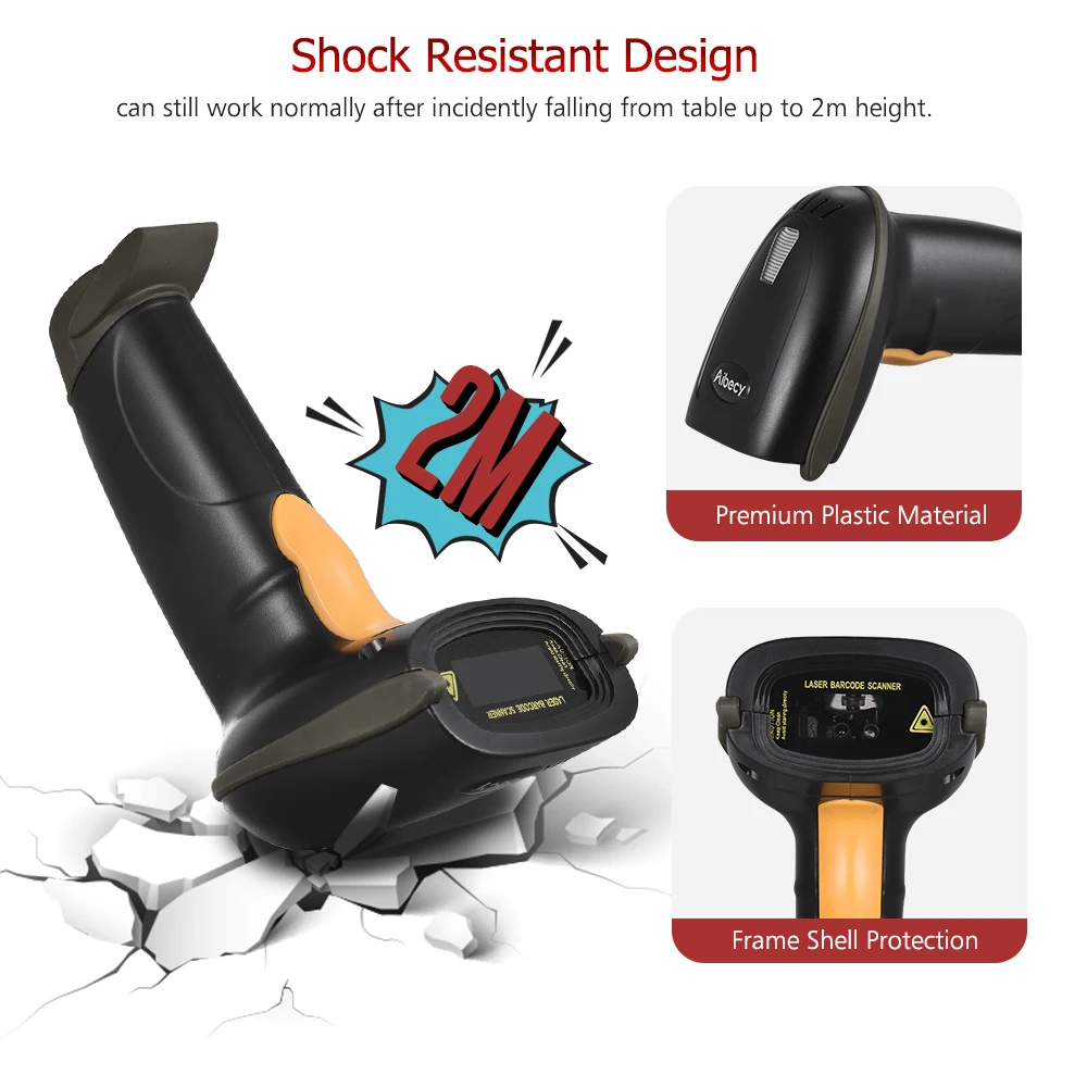 Aibecy автоматический usb-сканер штрихкодов проводной штрих-код 1D сканер считыватель с регулируемой подставкой USB кабель совместимый