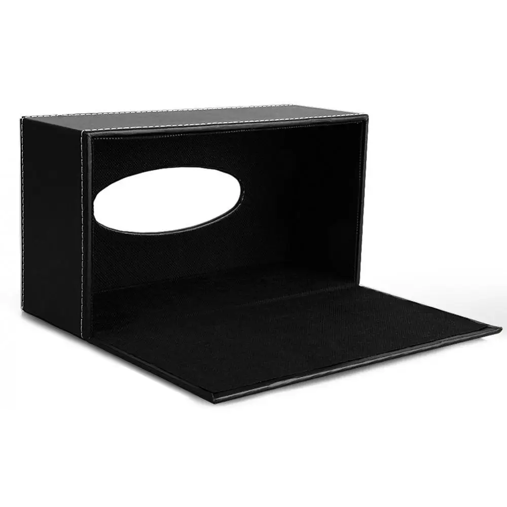Tissue Cover Box Square PU Leather Tissue Holder for Home Office Car (BLACK) Tissue Cover Box Square PU Leather Tissue Holder for Home Office Car (BLACK)