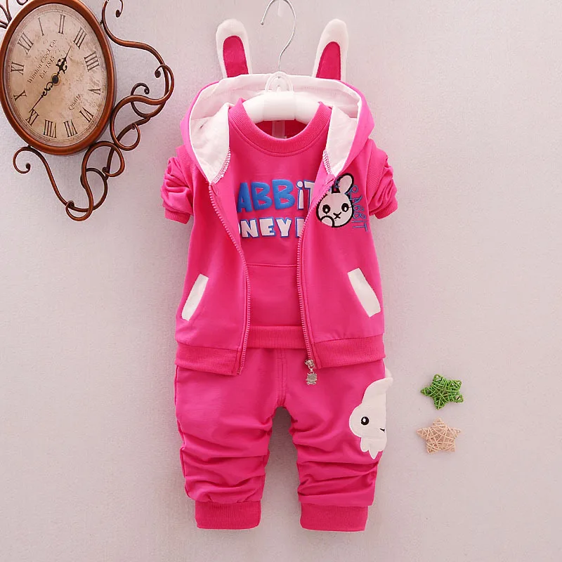 

Autumn Childrenswear 2019 GIRL'S Suit 0-3-Year-Old Infants Cartoon Three-piece Set Children Coat a Generation of Fat