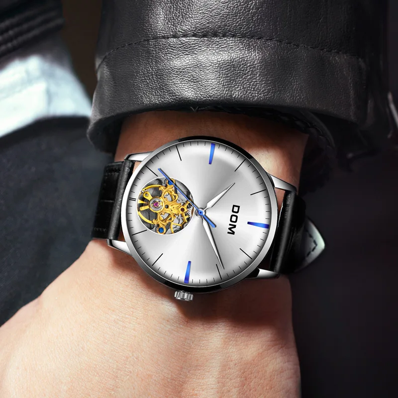 

Fully Automatic Hollow out Watch Men's Analog Watch MEN'S Table Waterproof Students Trend Watch Mesh Belt M-1268L-7M