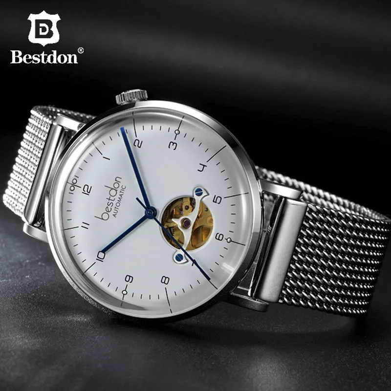 

Bestdon Watch Men Ultra Thin Automatic Mechanical Watches Luxury Waterpoof Tourbillon Sport Wristwatch Man Relogio Masculino
