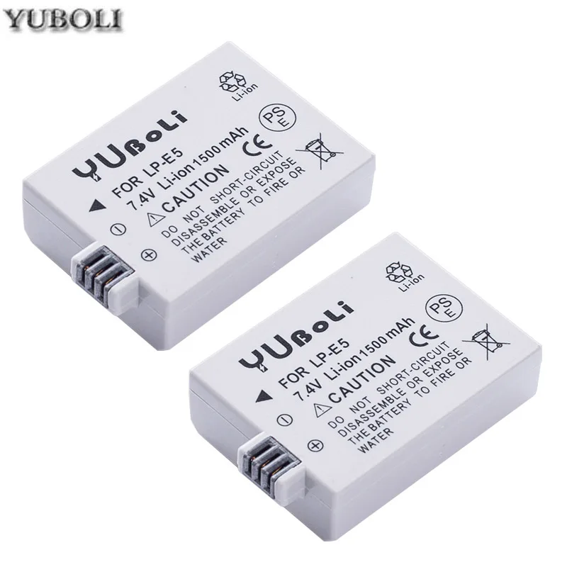 2battery 2x bateria LPE5 LP-E5 LP E5 батарея+ двойное зарядное устройство для Canon 450D 500D 1000D Kiss X2 X3 F Rebel XSi Xli XS - Цвет: 2battery