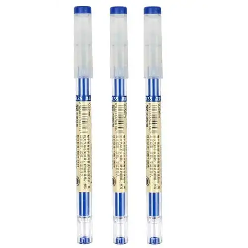 Japanese Ballpoint pen 0.35 mm Black Blue Ink Pen School Office student Exam Signature pens for Writing Stationery Supply 3 Pcs blue