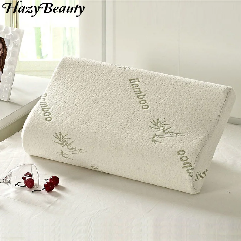 Ортопедическая подушка Hazy Beauty мягкая из бамбука с эффектом памяти для шеи