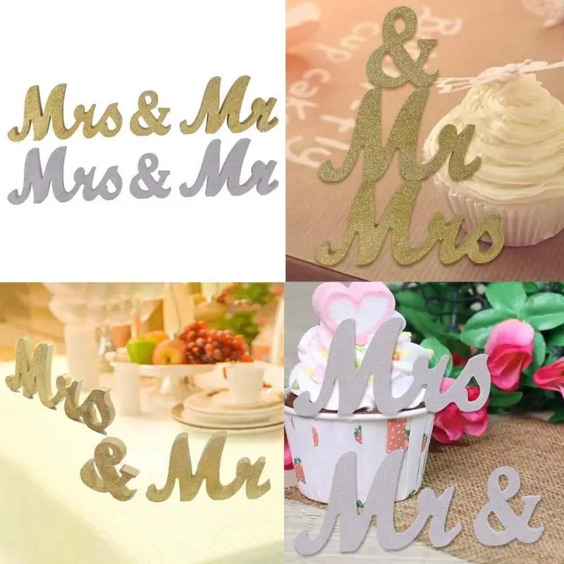 3 шт. блестки MR MRS Свадебный Декоративный буквенный знак Свадебный декор для вечеринки