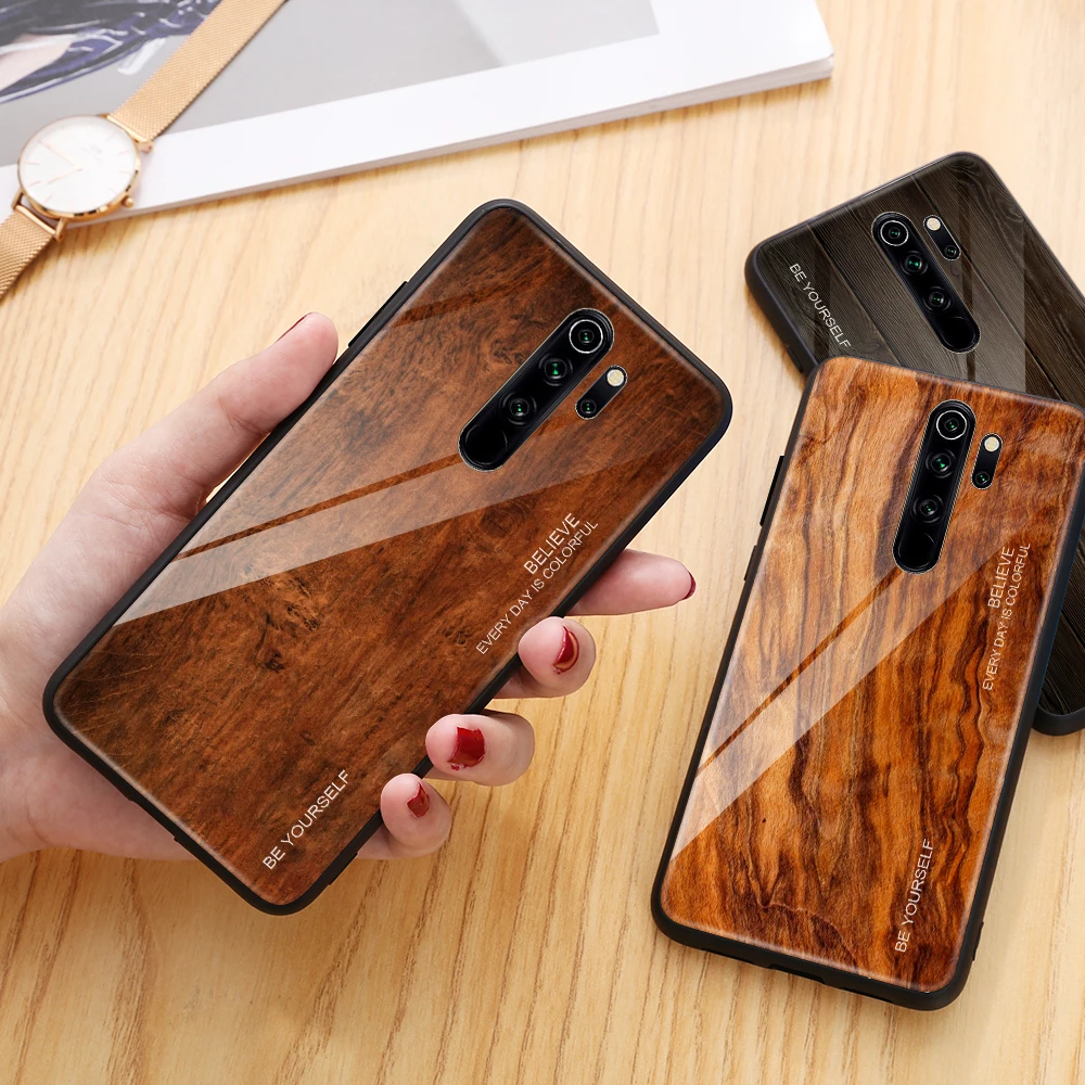 

Wood Grain Phone Case For Xiaomi Redmi Note 8 Pro Tempered Glass Hard Cover For Xiaomi Mi 9T 9 t Pro Redmi Note 5 6 7 8 Pro Capa