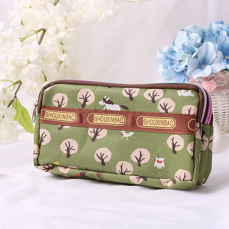 

Decorative Pattern Wrist Bag Casual Walking Mobile Phone Bag Double Pull Oxford Cloth Purse Wrist Mobile Phone Bag Customizable