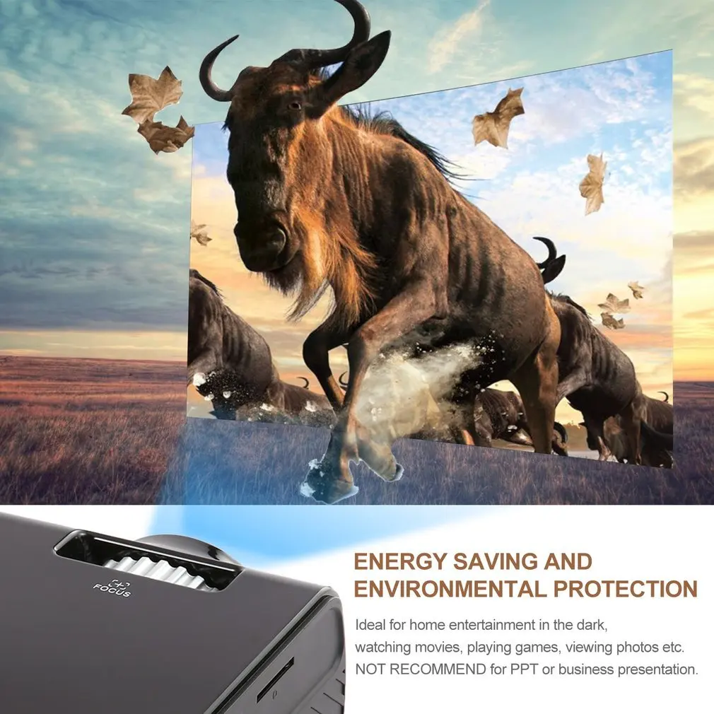 

Multifunctional Portable Home Video Projector Micro LED Projector for Home Multimedia Theater BL45 US Plug