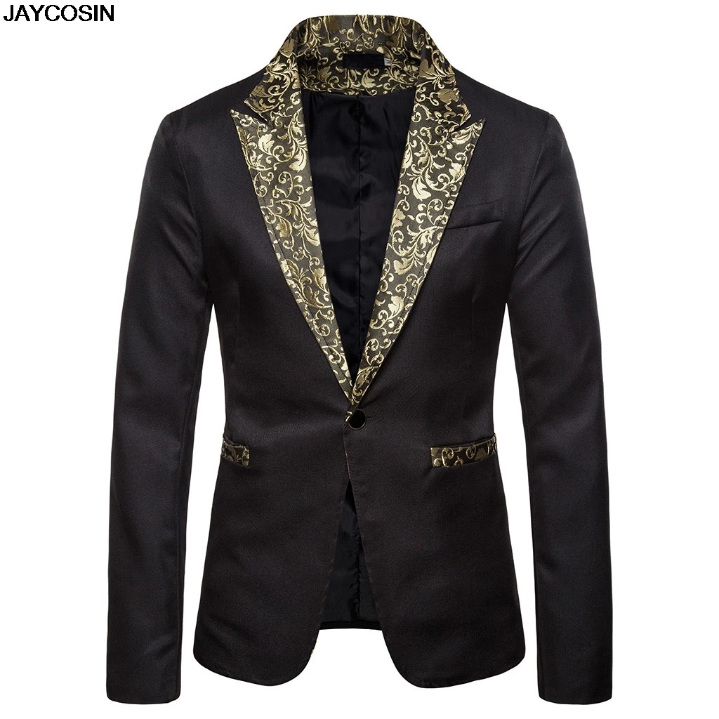 

KLV 2019 formal jacket Men's Casual Fit Slim Suit One Button Business Coat Jacket Party Blouse blazer masculino slim fit 9916