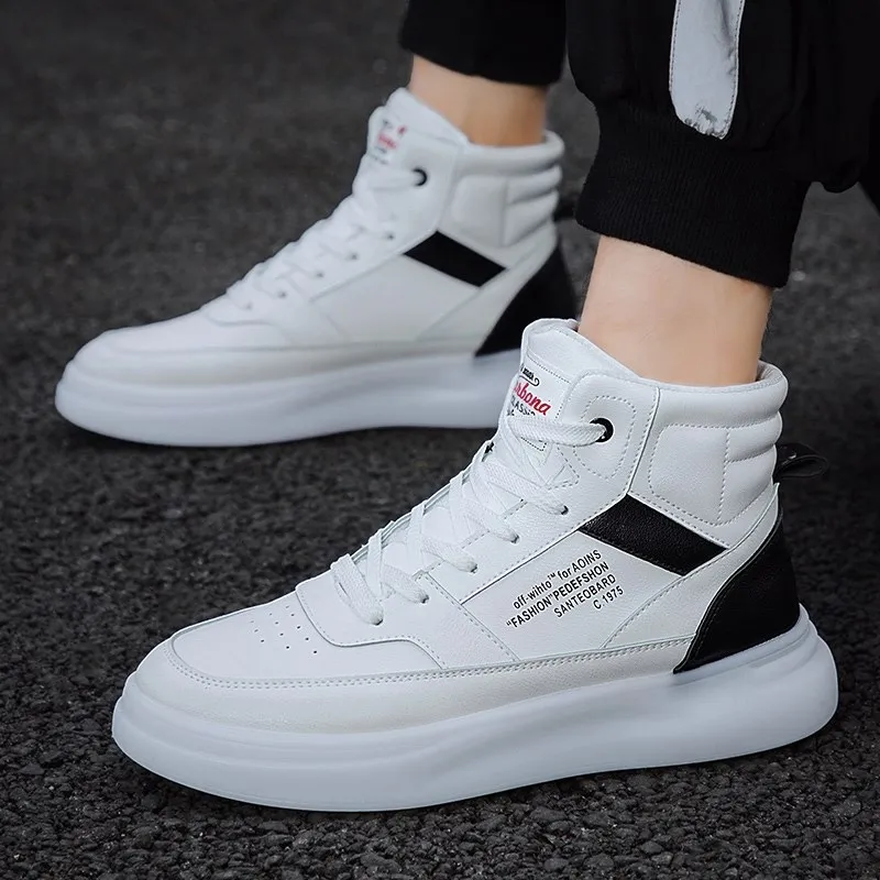 

Men's Hight-top Canvas Shoes Male STUDENT'S Sports Footwear Outdoor Fashion Thick Bottomed Extra High MEN'S SHOES