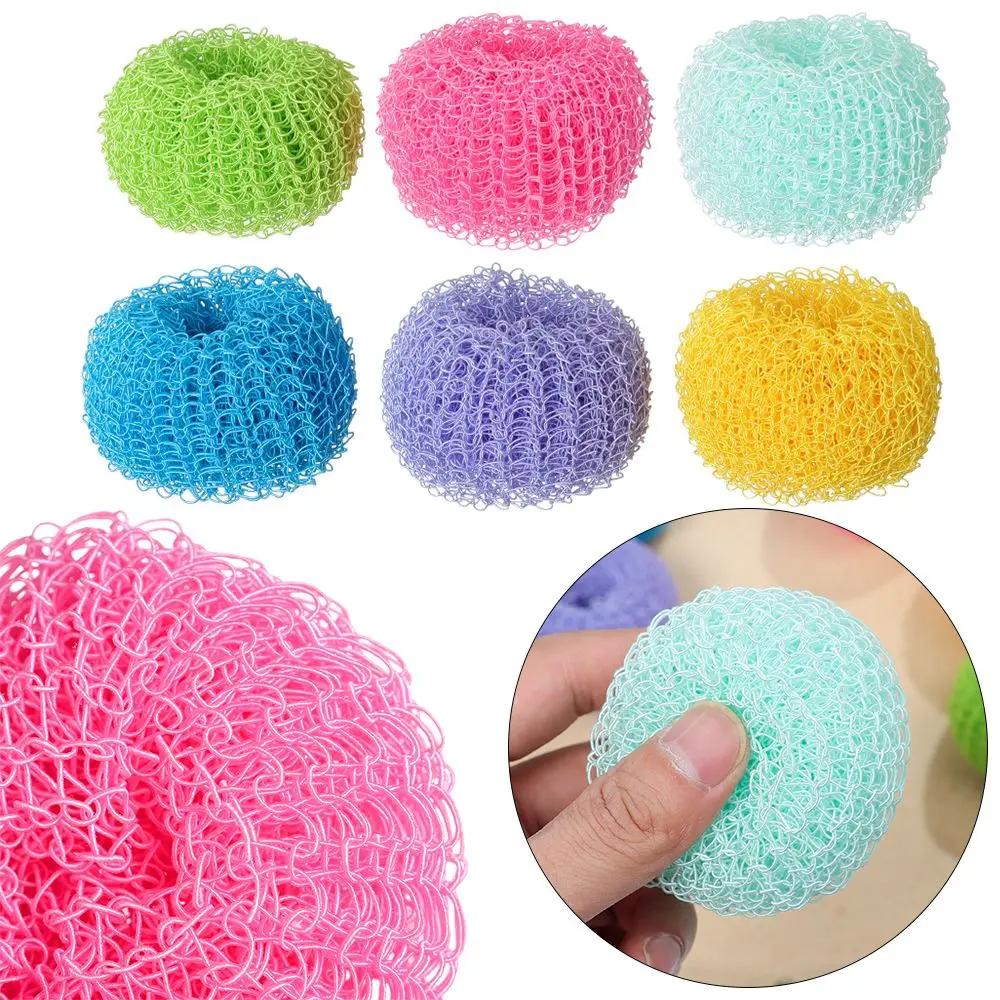 1PC New Colorful Nano Fiber Cleaning Ball Scrubber Brush Steel Wire Bamboo Scouring Pad Home Kitchen Tools | Дом и сад
