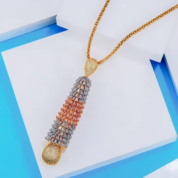 

High Quality 2020 Luxury Shiny Chains Long Pendant Necklace Noble Accessories Neck Jewelry for women girlfriend Wife gifts