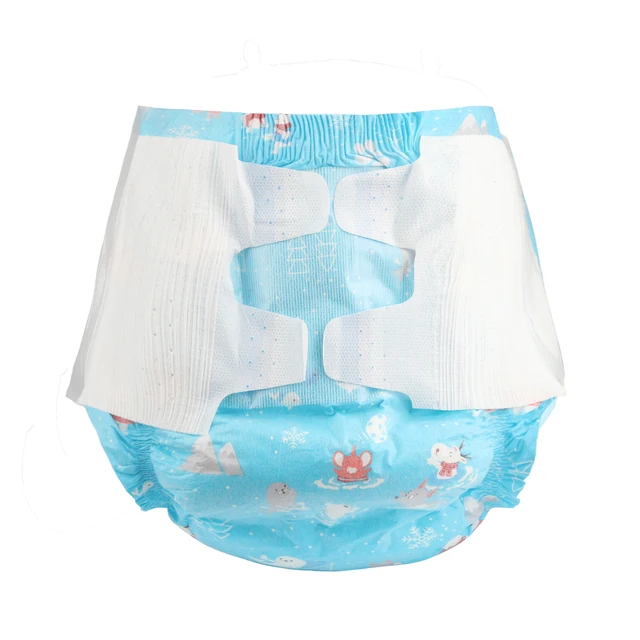 Dadious Store 3d leakproof abdl adult baby diapers elastic waistline blue  printed ddlg diapers daddy dummy dom 7 pieces in a pack