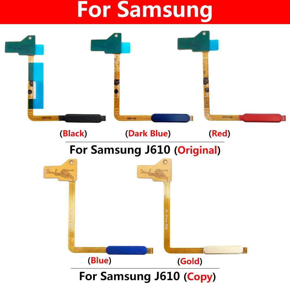 

New Fingerprint Sensor Home Return Key Menu Button Power Flex Ribbon Cable For Samsung J6 Plus J6+ J610 J610F