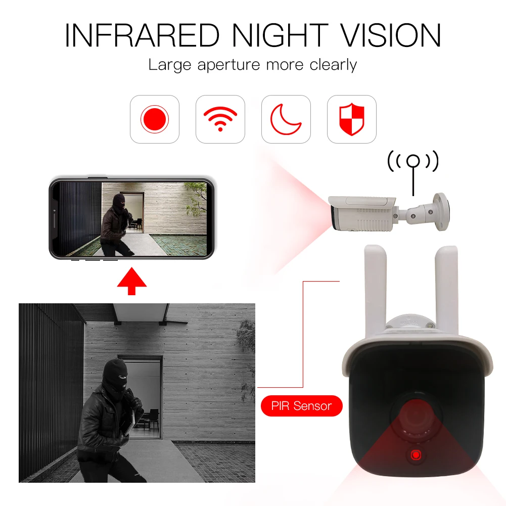 Tuya умная уличная IP65 водонепроницаемая WiFi двухсторонняя аудио камера HD 1080P сетевая ip-камера ночного видения работает с Alexa Echo