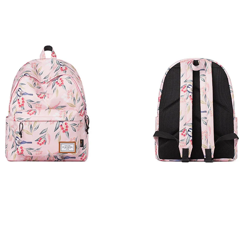 PINK normal Mr. ace Homme розовый цветочный рюкзак женский холщовый рюкзак для ноутбука школьная сумка для девочки сумка для колледжа дорожные рюкзаки - Цвет: PINK normal