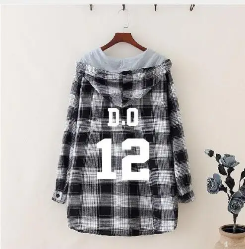 New Kpop exo SEHUN biology hoodie large yards lovers k-pop sweatshirt hood EXO with clothes Kpop streetwear clothes - Цвет: 7