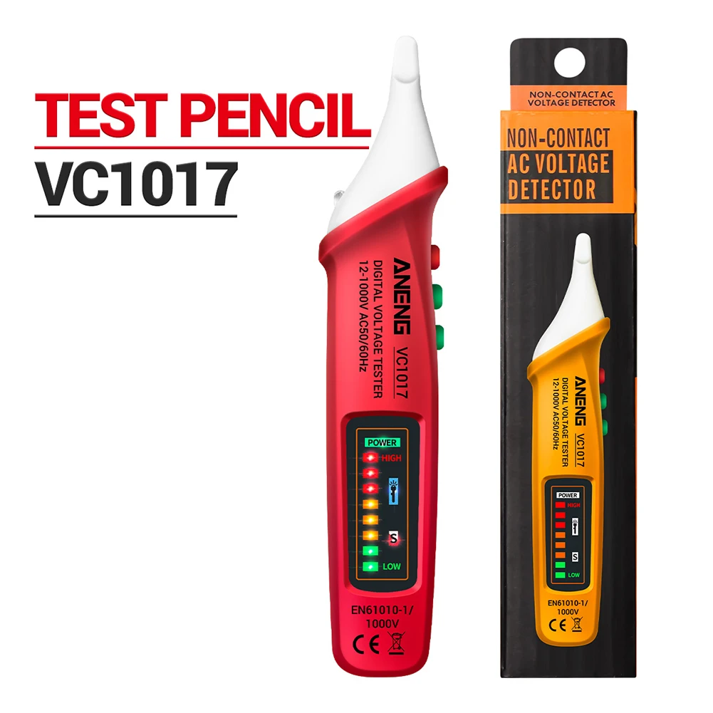 ANENG VC1017 Non-contact Alarm AC voltage detector meter LED Smart Tester Pen Current Electric Sensor Test Pencil |