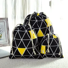 Повседневная Женская Хлопковая сумка для покупок на шнурке, эко многоразовая Складная Ткань для продуктов, нижнее белье, чехол для путешествий, для дома, магазина