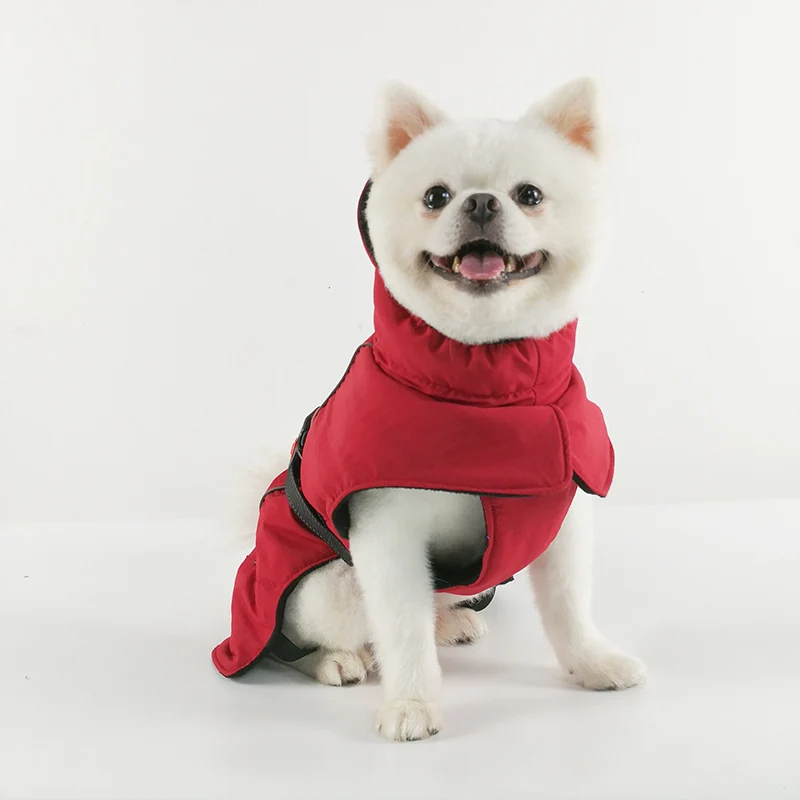 Светоотражающая куртка для собак, водонепроницаемая зимняя куртка для собак, регулируемая одежда для щенков, теплая хлопковая куртка для маленьких и больших собак, Одежда для питомцев из флиса