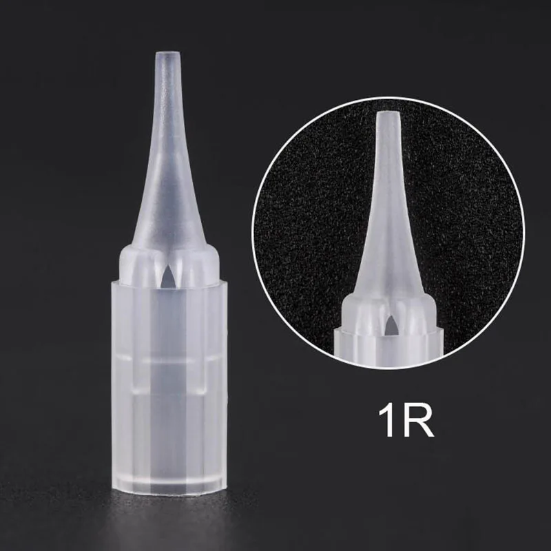 Permanent Makeup Needle Tip Tattoo Nozzle Needle Caps 100Pcs 1RT For Permanent Makeup Eyebrow Lip Tattoo Machine Gun disposable tattoo tips