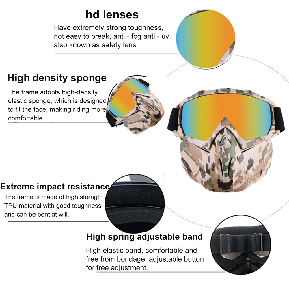 Зимний мотоциклетный шлем для езды на снегоходе очки маска мотокросса ветрозащитные очки