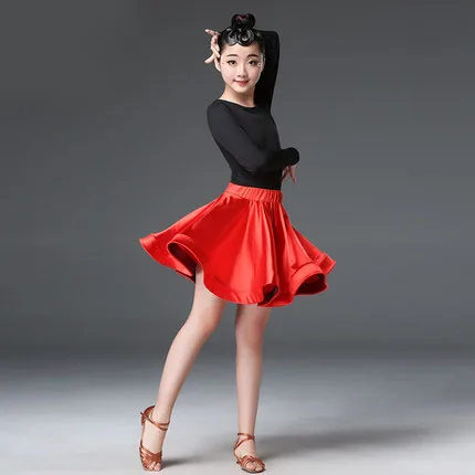 Детский костюм для латинских танцев Одежда для профессиональных соревнований для девочек Высококачественная юбка для выступления танцев с длинными рукавами платье для танго - Цвет: 2