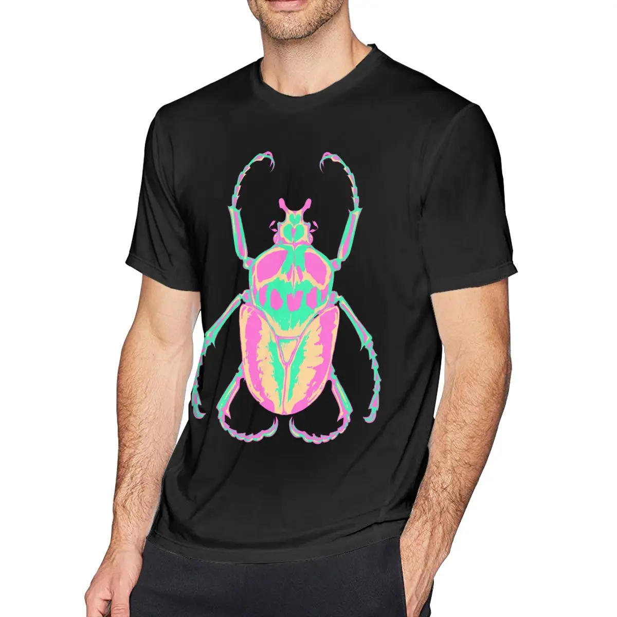 

Bug T Shirt Crystal Beetle T-Shirt Fun 100 Cotton Tee Shirt Male Printed Short Sleeve Fashion Oversize Tshirt