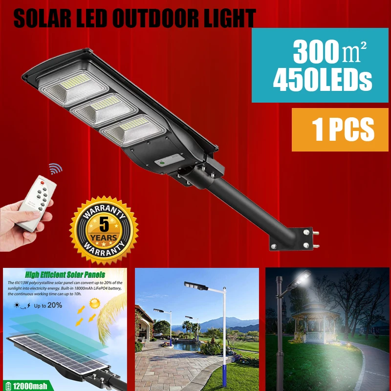 Solar Street outdoor Light  lamp Panel  With Remote Control And Human Body Induction Light Control Suitable For Garden Payground solar powered fairy lights Solar Lamps