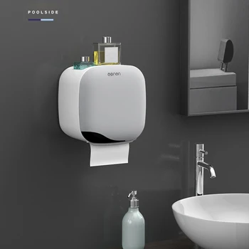 

Wall Mounted Toilet Paper Holder Waterproof Tray Roll Paper Tube Toilet Paper Storage Box Tray Tissue Box Shelf Bathroom Product
