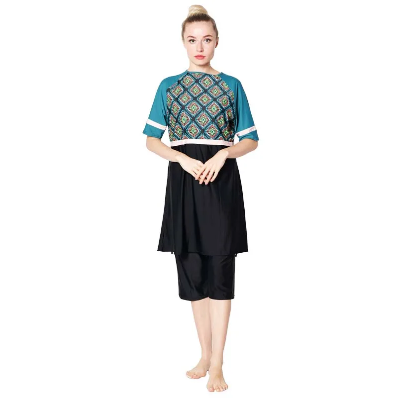 Shehang мусульманский Мусульманский купальник леди полное покрытие пляжные юбки леди закрытый купальный костюм Буркини с короткими рукавами одежда для плавания