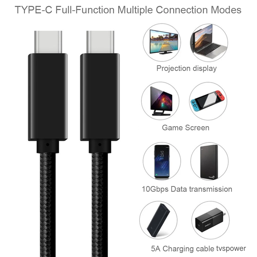 Кабель USB 3 1 Type c для ноутбука 100 Вт 5 А|Компьютерные кабели и разъемы| |