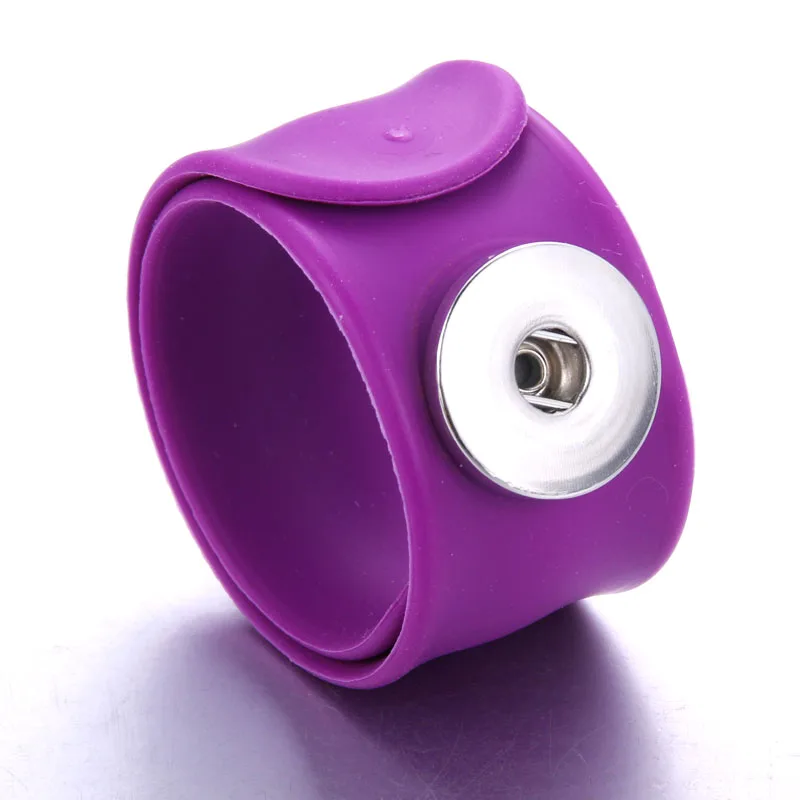 Purple Креативный круглый защелкивающийся браслет папа Лидер продаж Модный защелкивающийся браслет браслеты подходят 18 мм оснастки ювелирные изделия Забавный подарок - Окраска металла: Purple
