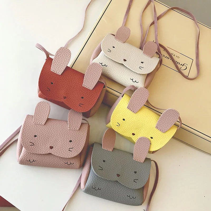 Kids Girls PU Wallet Cute Rabbit Crossbody Bag Purse Gift Shoulder Messenger Bag 