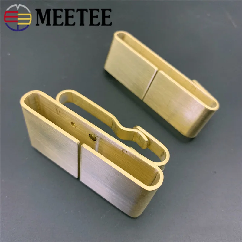 Meetee 1 шт./2 шт. ID55/40 мм нержавеющая сталь латунный Ремень Пряжка ручной ремень брелок висячая Пряжка DIY кожевенное ремесло аксессуары для брюк