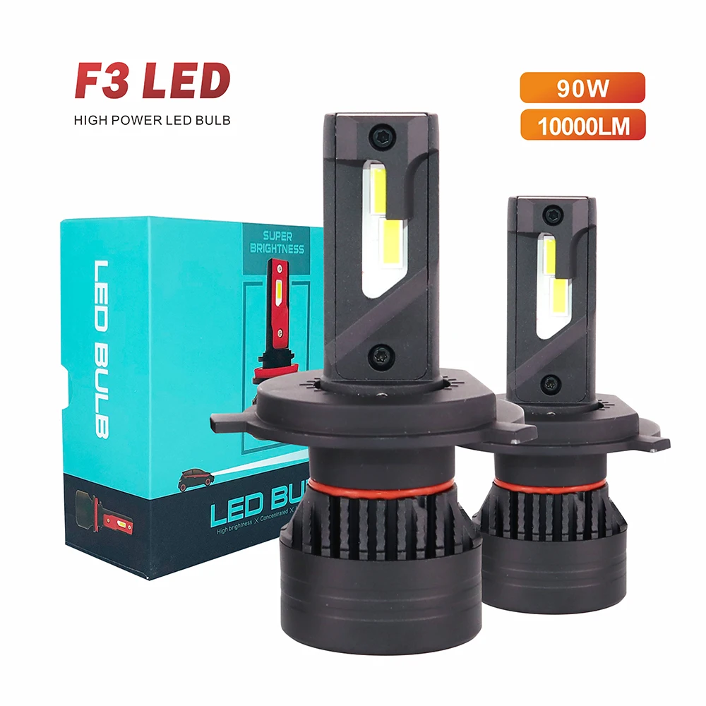 F3 H7 H4 светодиодный ная лампа для фар 9012 HB3 HB4 9005 H1 высокая мощность 90 Вт лм Canbus