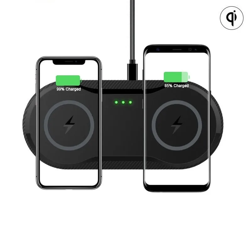 

2 In 1 Double 10W Dual Seat Qi Wireless Charger for Samsung S10 S9 S8 Fast Charging Dock Pad for IPhone 11 Pro XS Max XR 8 Plus