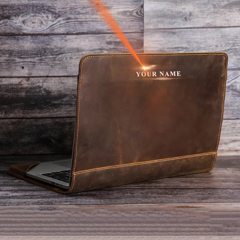 Família de Contato-capa de Laptop de Couro Nubuck para Apple Macbook Pro Air Notebook Manga Protetora Bolsa de Capa Retro 133 Pol 154 Pol - Imagem 4