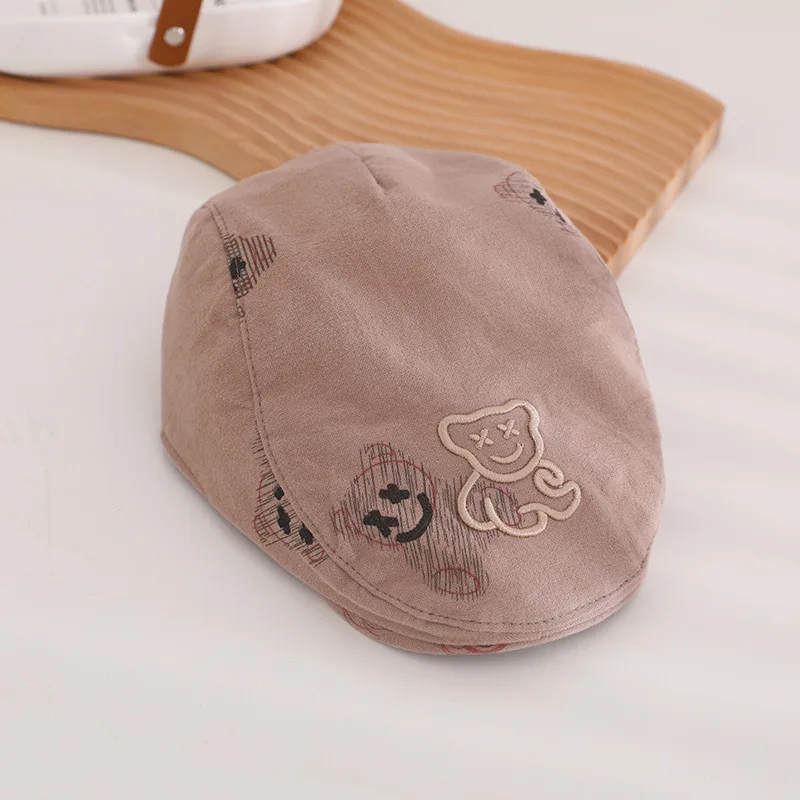 green beret men Kids Berets Hats For Boy Girl Spring Autumn Children Painter Cap Cartoon Bear 8 Months Baby Sun Hat Unisex Gentleman Cap 1-4Y beret flat cap