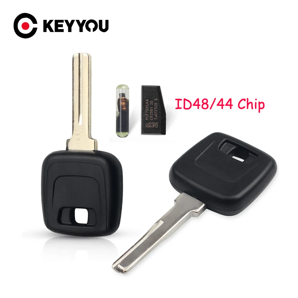 Чехол KEYYOU для автомобильного ключа чехол корпус Volvo S40 V40 D30 S60 S80 XC90 XC60 с чипом ID48/ID44